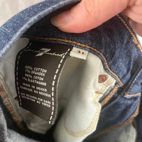 7 For all Mankind Bootcut Stretch Denim Jeans Size 31 Inseam 31" - Picture 2 of 6